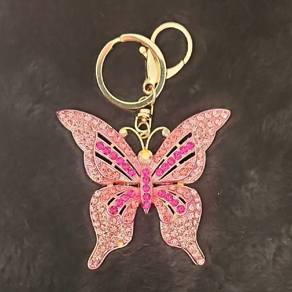 Rhinestone Butterfly Keychain/Bag Charm